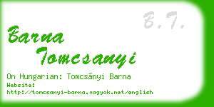 barna tomcsanyi business card